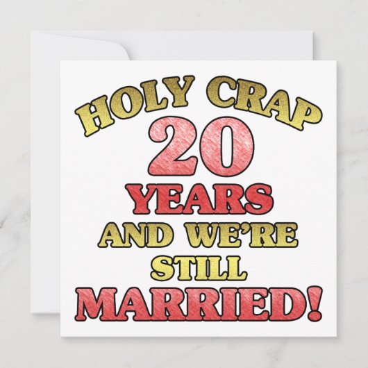 Carte Anniversaire de mariage drôle 20 ans (Devant)