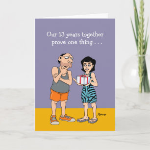 Carte Anniversaire de mariage drôle de 13 ans