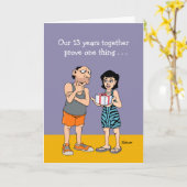 Carte Anniversaire de mariage drôle de 13 ans (Fleur jaune)