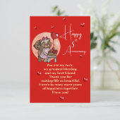 Carte Anniversaire de mariage élégant (Debout devant)