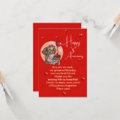 Carte Anniversaire de mariage élégant (Devant/Arrière en situation)