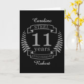 Carte Anniversaire de mariage en acier onze ans (Fleur jaune)