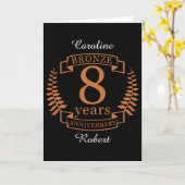 Carte Anniversaire de mariage en bronze huit ans (Fleur jaune)