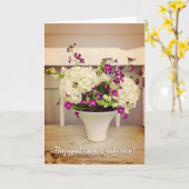 Carte Anniversaire de mariage en russe, Ikebana (Fleur jaune)