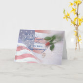 Carte Anniversaire de mariage militaire (Fleur jaune)