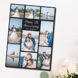 Carte Anniversaire de mariage personnalisé photo nouvell<br><div class="desc">Chic carte de collage photo personnalisable pour votre mari, votre femme, votre petite amie ou votre petit ami à l'occasion de votre anniversaire. Ajoutez 9 de vos photos préférées, fiançailles ou mariage et commandez cette carte noire moderne comme cadeau romantique pour votre partenaire. Une belle carte personnalisée pleine de souvenirs....</div>