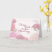 Carte Anniversaire de mariage pour amis Rose (Fleur jaune)