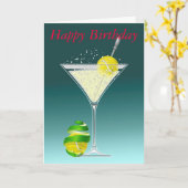 Carte Anniversaire de Martini de tennis joyeux (Fleur jaune)