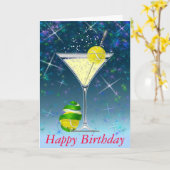 Carte Anniversaire de Martini de tennis joyeux (Fleur jaune)