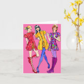 Carte Anniversaire de mini-jupes et de mini-shorts (Fleur jaune)