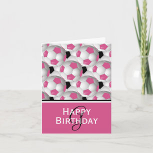Carte Anniversaire de motif rose de ballon de football