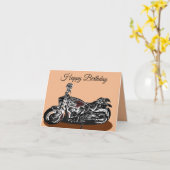 Carte Anniversaire de moto indienne (Fleur jaune)