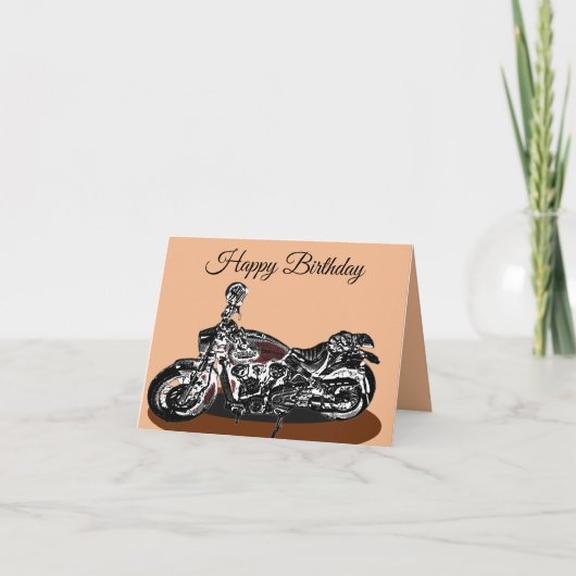 Carte Anniversaire de moto indienne (Devant)