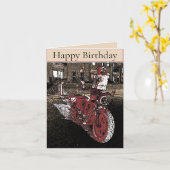 Carte Anniversaire de moto indienne (Fleur jaune)