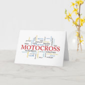 Carte Anniversaire de motocross dans les mots (Fleur jaune)