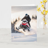 Carte Anniversaire de motoneige (Fleur jaune)