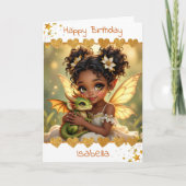 Carte Anniversaire de naissance sur le thème de la fée e (Devant)