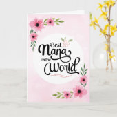 Carte Anniversaire de Nana - meilleure Nana au monde (Fleur jaune)
