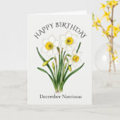Carte Anniversaire de Narcisse de Décembre (Fleur jaune)