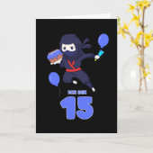 Carte ANNIVERSAIRE DE NINJA 15 15e anniversaire Boy Comi (Fleur jaune)