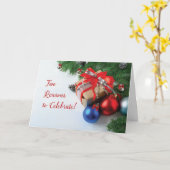 Carte Anniversaire de Noël Double la fête (Fleur jaune)