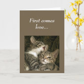 Carte Anniversaire de ONE I LOVE Cats Humour (Fleur jaune)