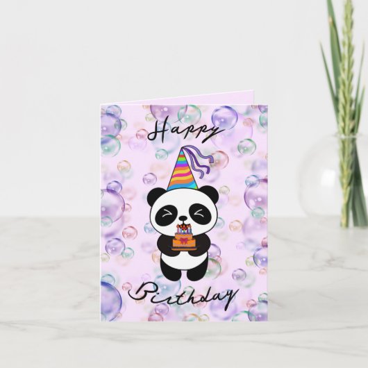 Carte Anniversaire de panda (Devant)