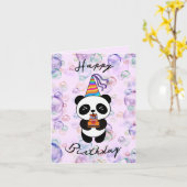 Carte Anniversaire de panda (Fleur jaune)