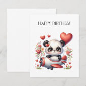 Carte Anniversaire de Panda Pilote (Devant / Derrière)