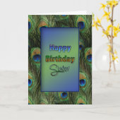 Carte Anniversaire de paon pour la soeur (Fleur jaune)