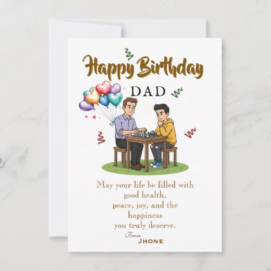 Carte Anniversaire de papa (Devant)