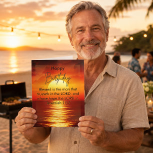 Carte Anniversaire de Papa Écriture Océan Serein