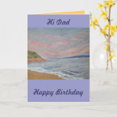 Carte Anniversaire de papa Orcombe Point Exmouth Devon U (Fleur jaune)