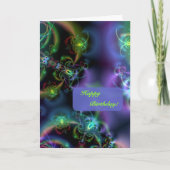 Carte Anniversaire de papillons de fractale joyeux (Devant)