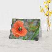 CARTE ANNIVERSAIRE DE PAVOT (Fleur jaune)