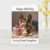 Carte Anniversaire de Paw-some pour soeur | Berger Allem (Fleur jaune)
