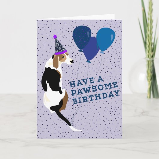 Carte Anniversaire de Pawsome de Coonhound de marcheur (Devant)