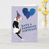 Carte Anniversaire de Pawsome de Coonhound de marcheur (Fleur jaune)