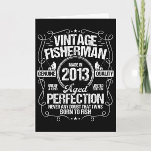 Carte Anniversaire de pêche 2013 pour pêcheur né en 2013