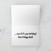 Carte Anniversaire de pêche, 4 poissons sur l'avant (Intérieur)