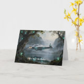 Carte Anniversaire de pêche Alien (Fleur jaune)