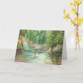 Carte Anniversaire de pêche de mouche (Fleur jaune)