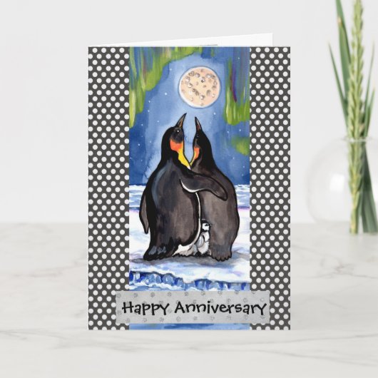 Carte Anniversaire de Penguin Love Aurora Personna (Devant)