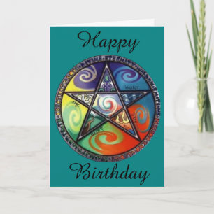 Carte Anniversaire de pentagone étoilé de Wiccan