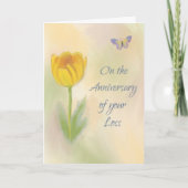 Carte Anniversaire de perte Fleur aquarelle avec papillo (Devant)