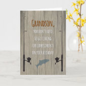 Carte Anniversaire de petit-fils, pêchant pour des (Fleur jaune)