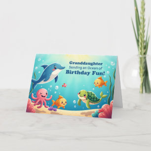 Carte Anniversaire de petite-fille Océan de plaisir scèn