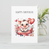 Carte Anniversaire de Pig Pilot (Debout devant)