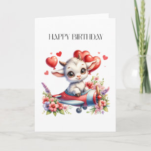 Carte Anniversaire de Pilote Chèvre