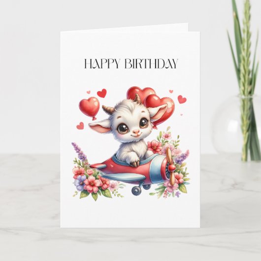 Carte Anniversaire de Pilote Chèvre (Devant)
